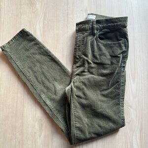LOFT Olive Green Corduroy Trousers